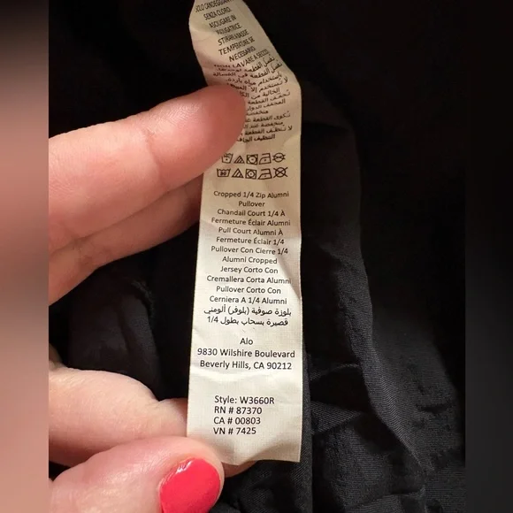 Alo Yoga Cropped 1/4 Zip Alumni Pullover Oversized S - Picture 9 of 11